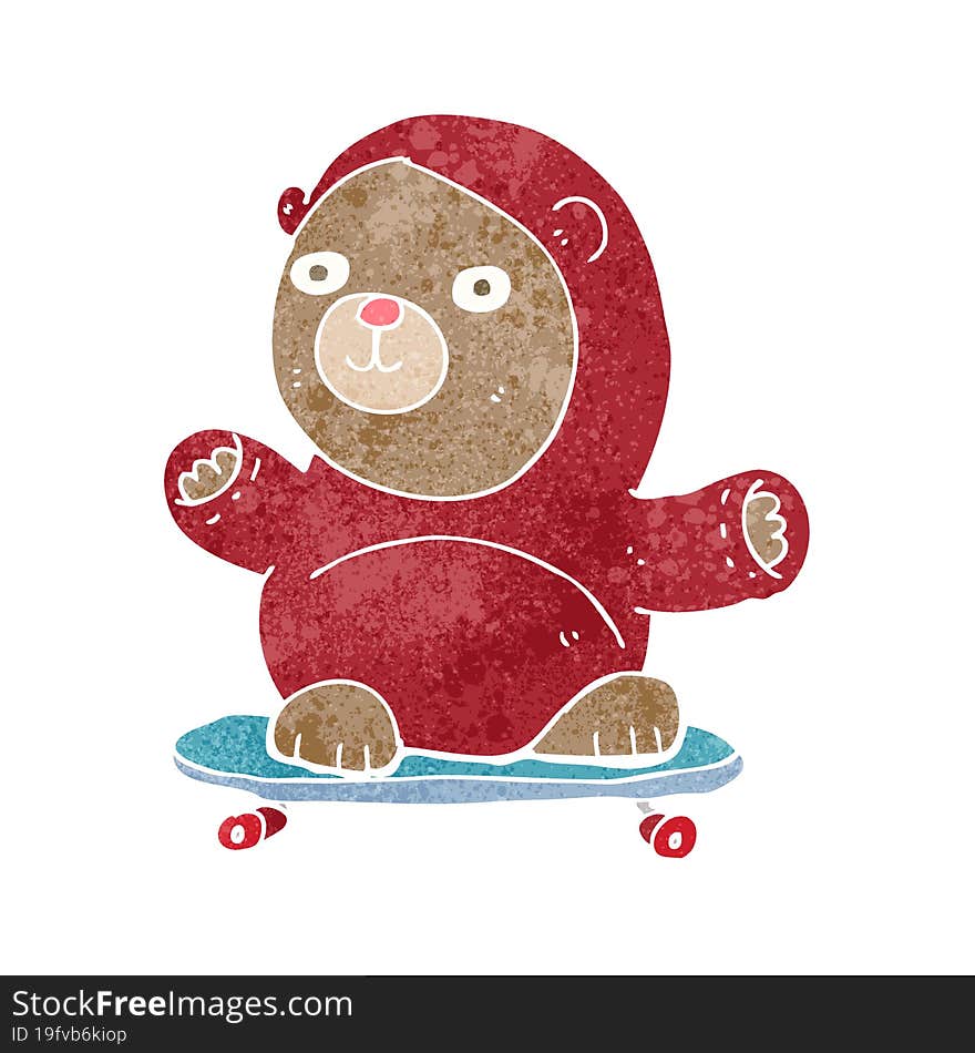 Cartoon Bear On Skateboard