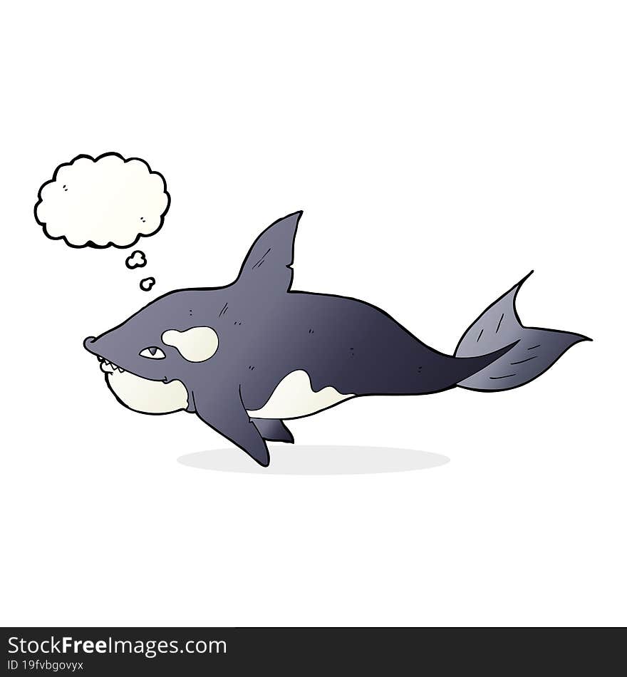 cartoon killer whale with thought bubble