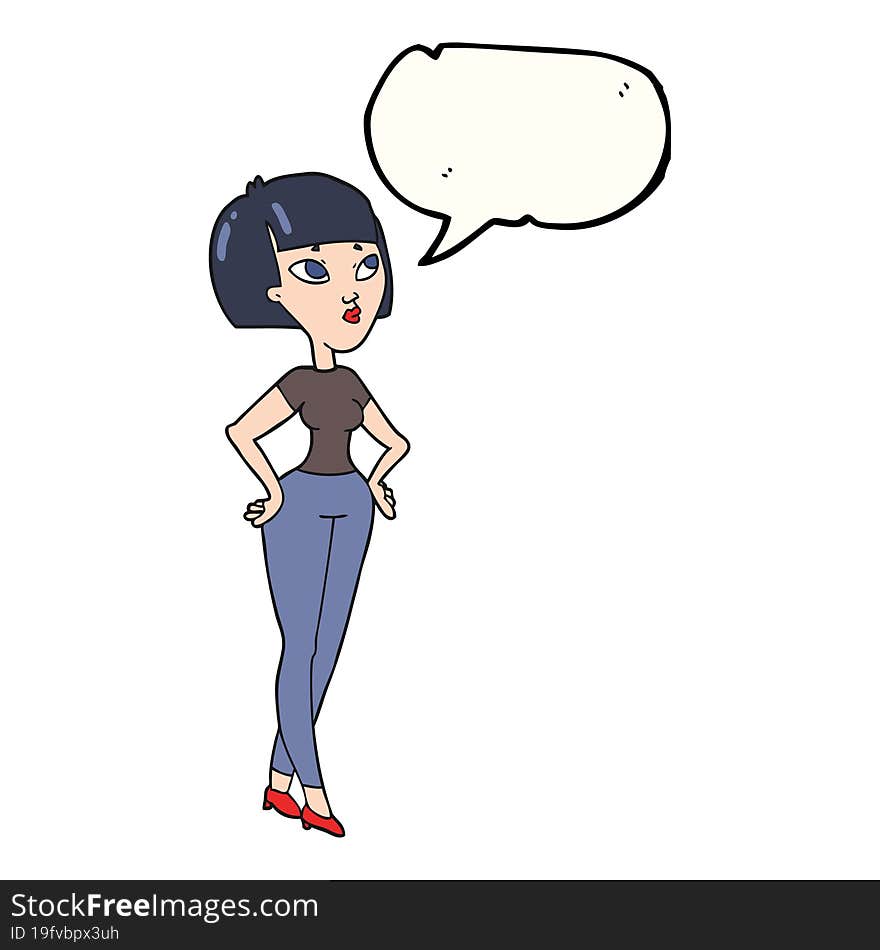 speech bubble cartoon woman