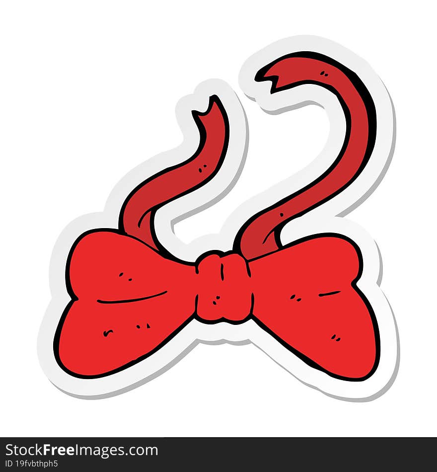 sticker of a cartoon bow tie