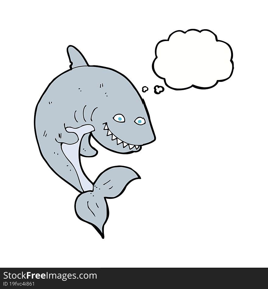 cartoon shark with thought bubble