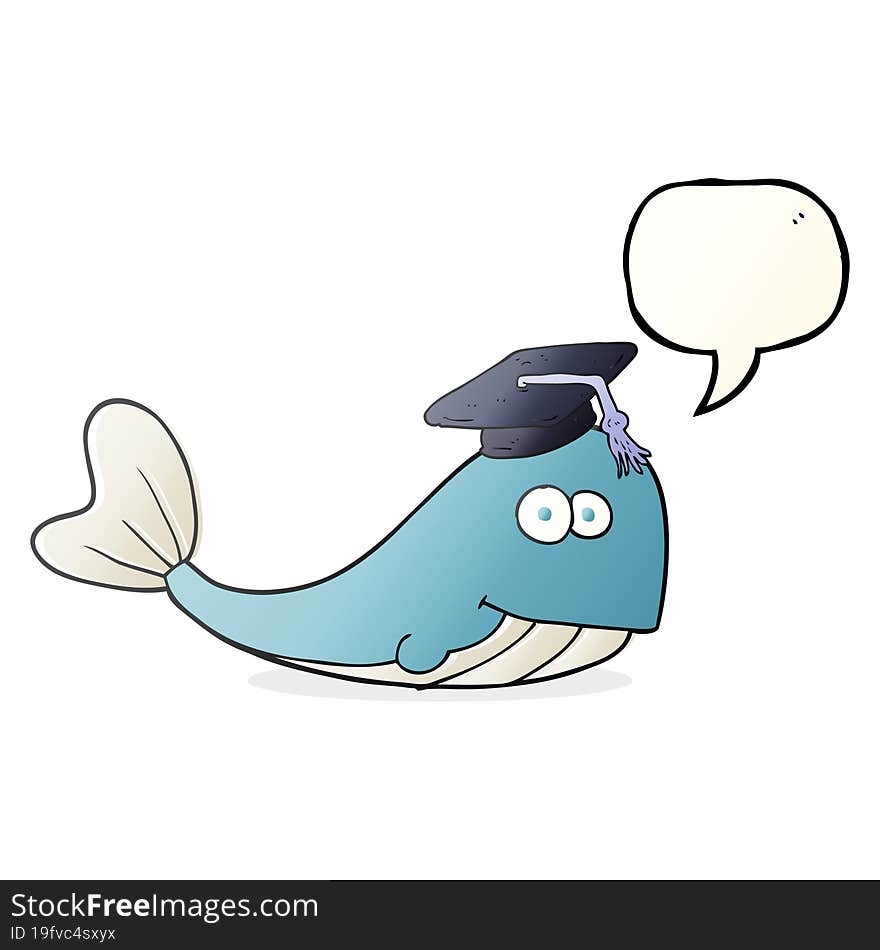 Speech Bubble Cartoon Whale Graduate