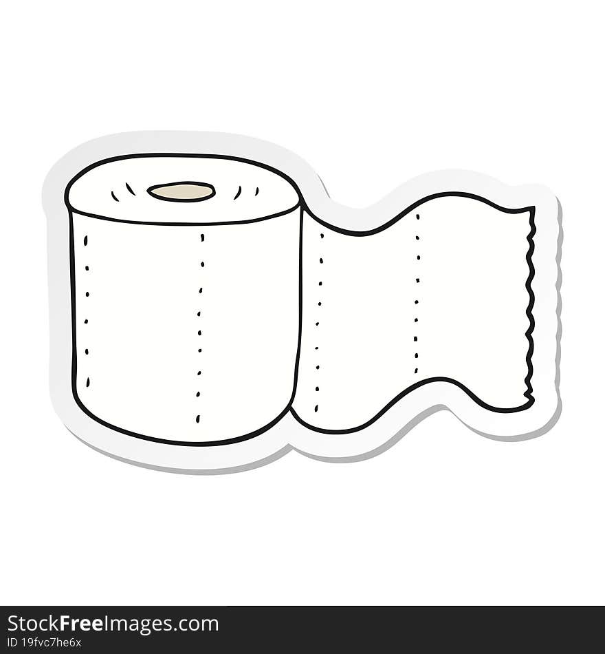 sticker of a cartoon toilet paper