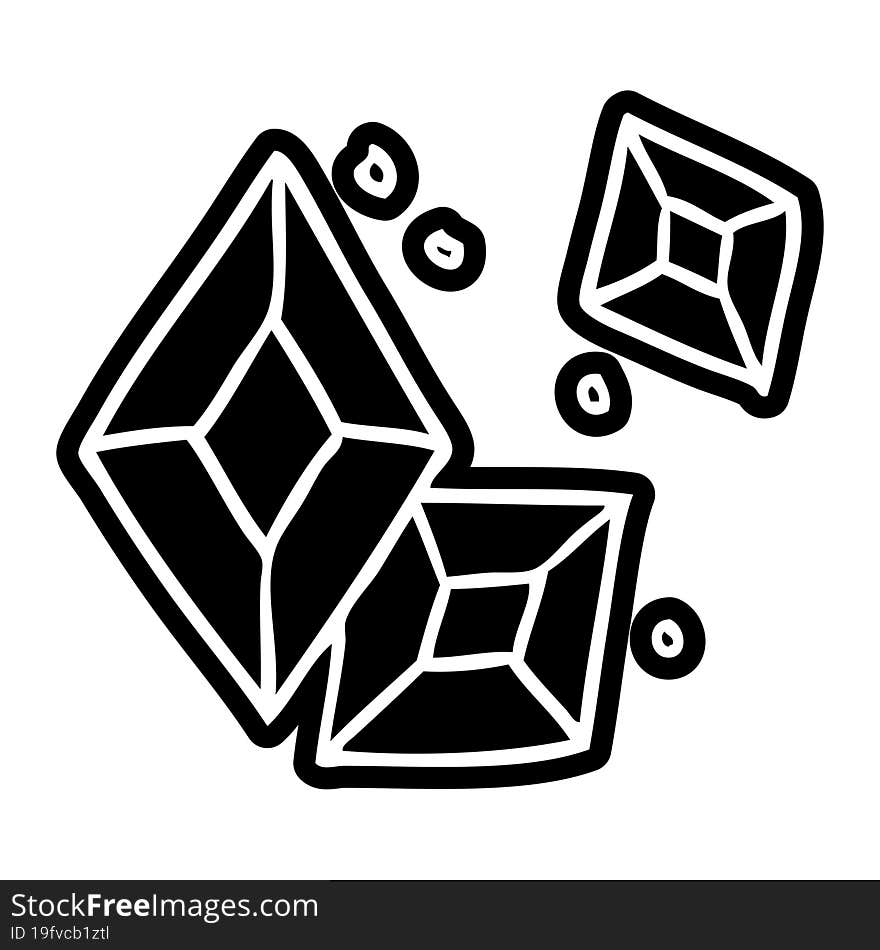 cartoon icon drawing of some ruby gems