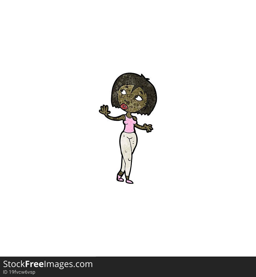 Cartoon Curious Woman