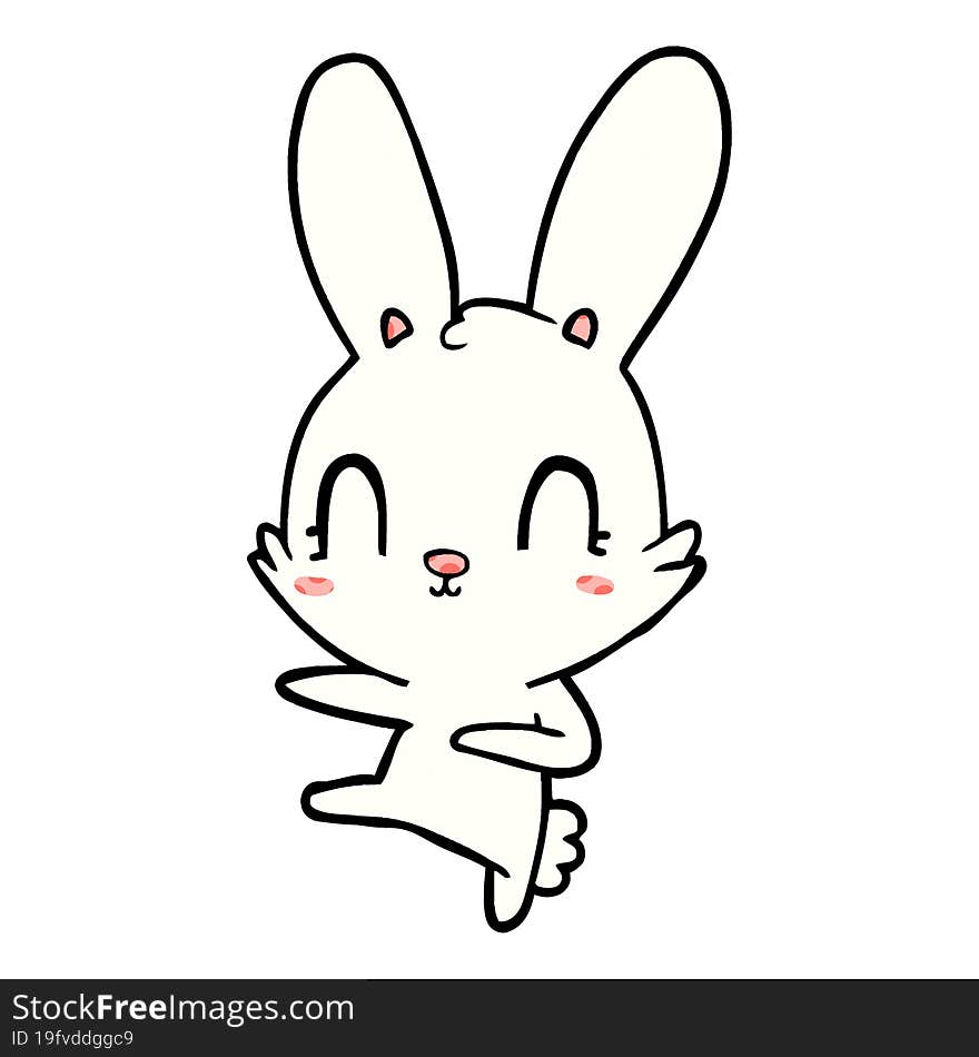 cute cartoon rabbit dancing. cute cartoon rabbit dancing