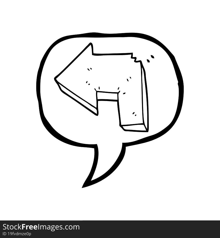 speech bubble cartoon direction arrow