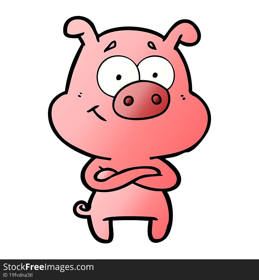 happy cartoon pig. happy cartoon pig