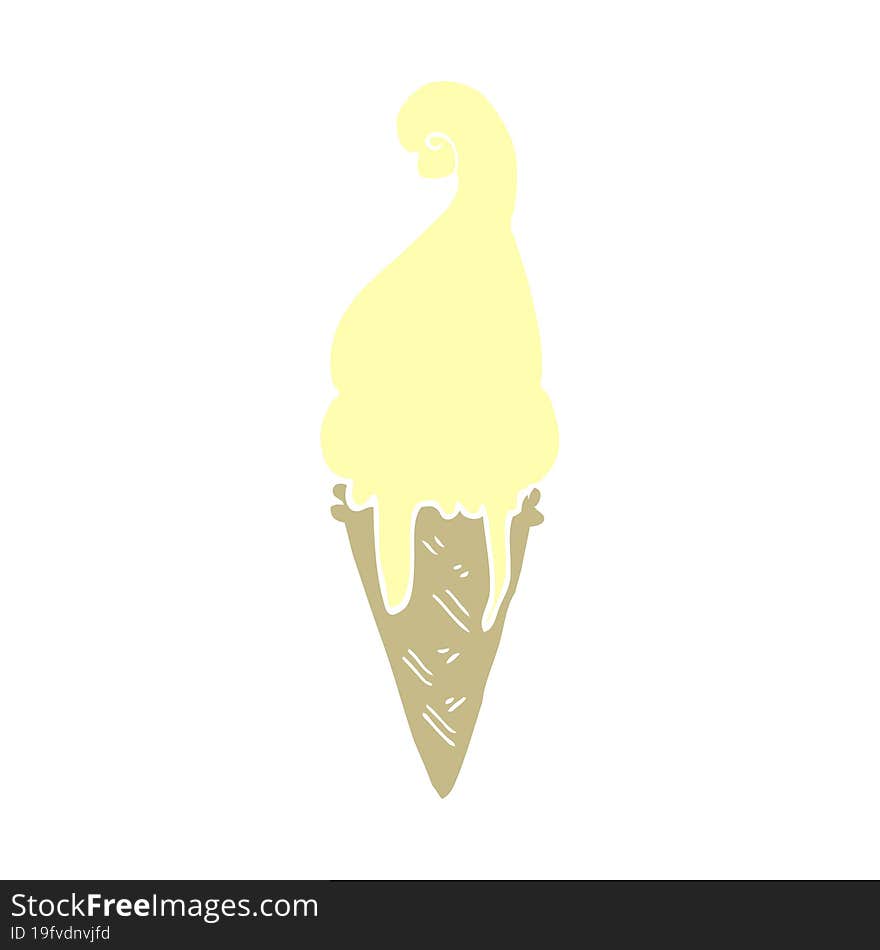 Flat Color Style Cartoon Ice Cream