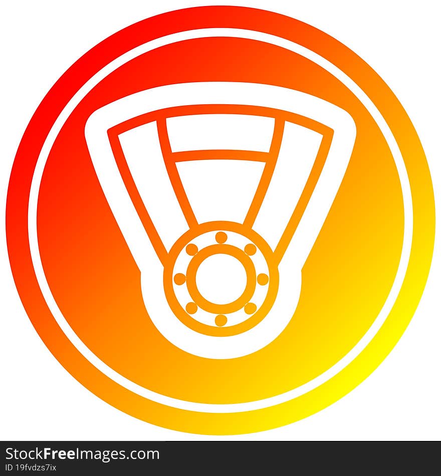 medal award circular in hot gradient spectrum