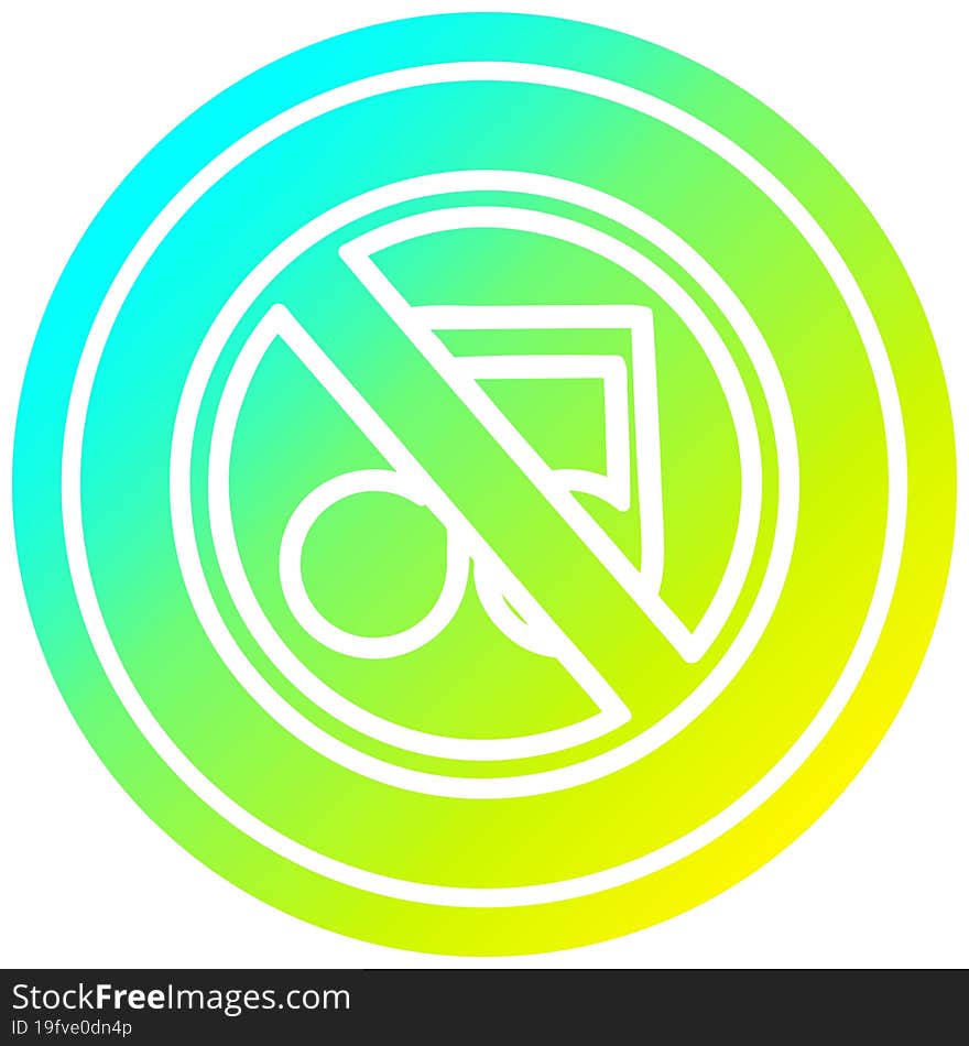 no music circular icon with cool gradient finish. no music circular icon with cool gradient finish