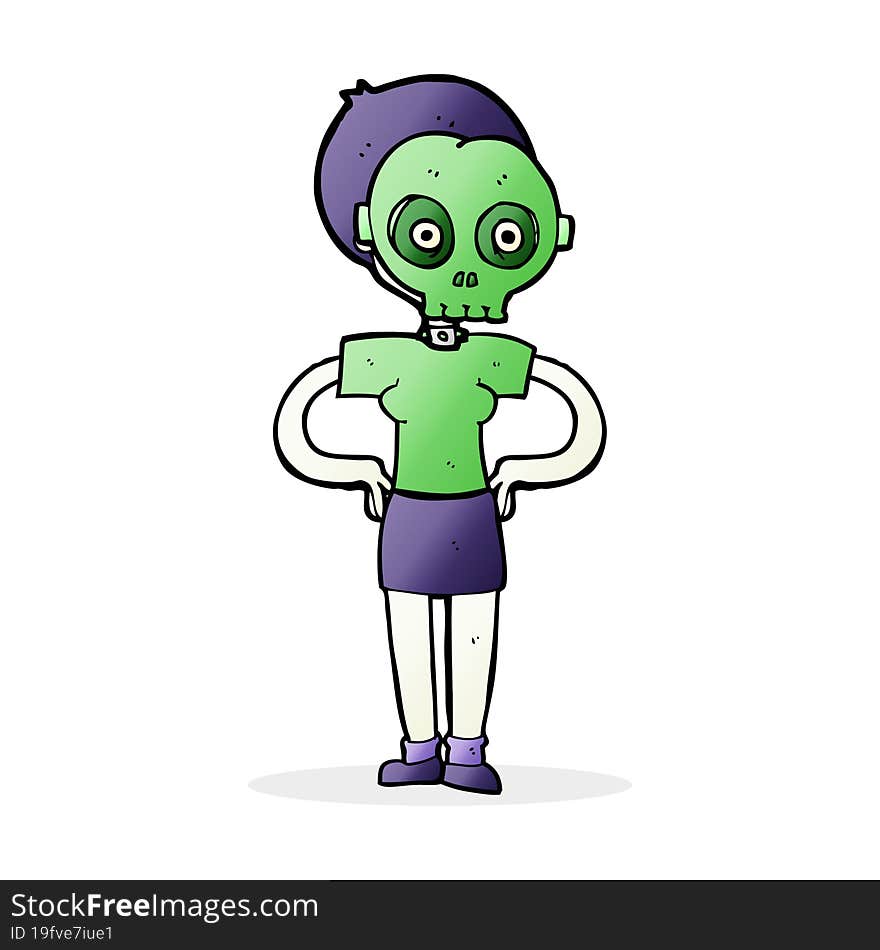 cartoon woman wearing mask