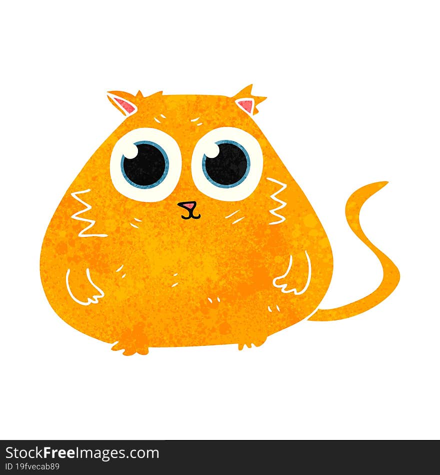 retro cartoon cat with big pretty eyes