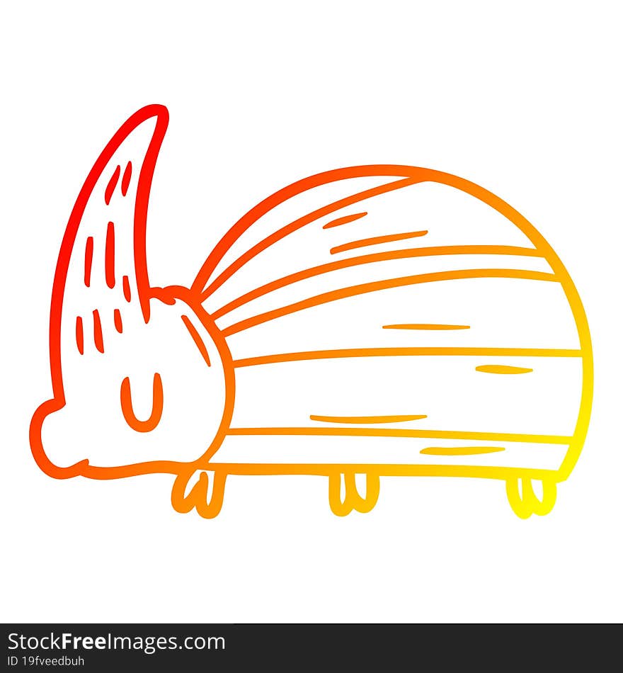 warm gradient line drawing giant beetle cartoon