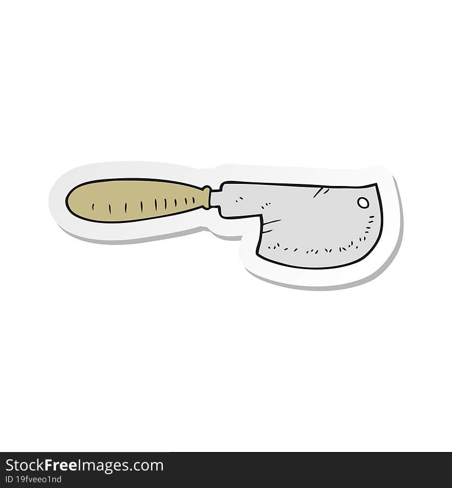 sticker of a cartoon meat cleaver