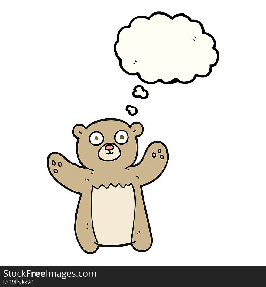 Thought Bubble Cartoon Teddy Bear