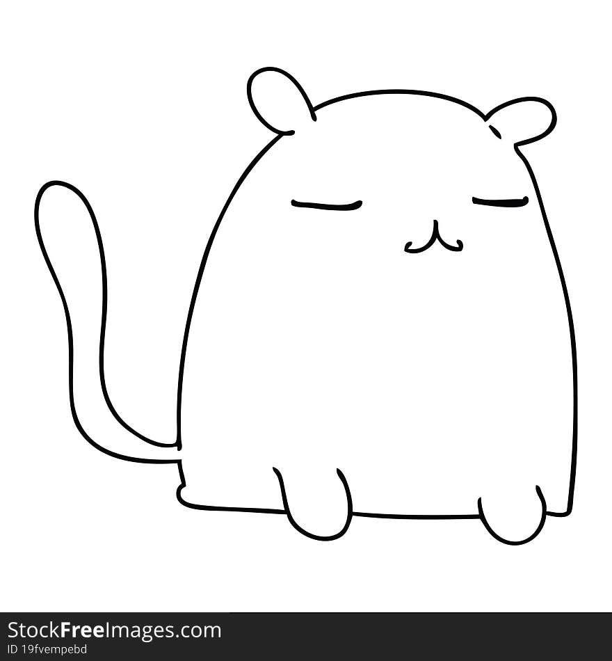 Quirky Line Drawing Cartoon Cat