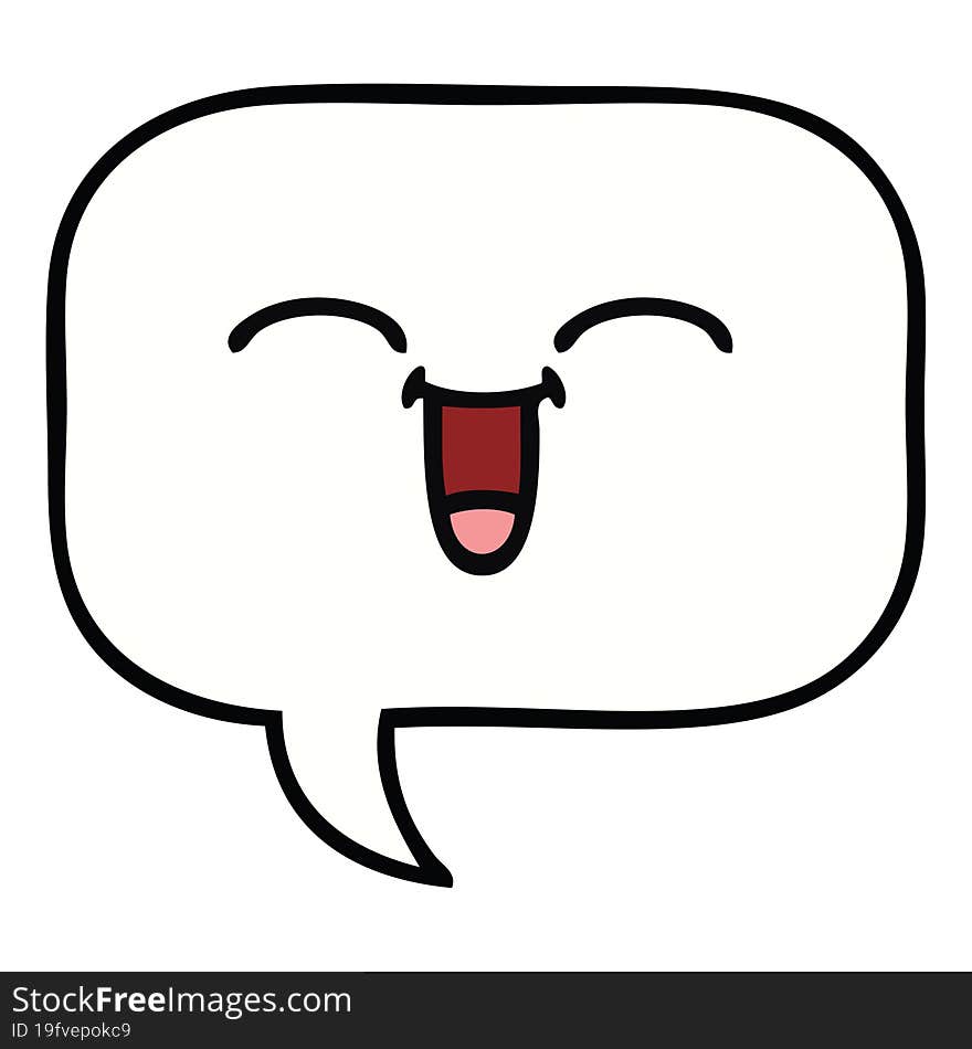 cute cartoon of a speech bubble. cute cartoon of a speech bubble