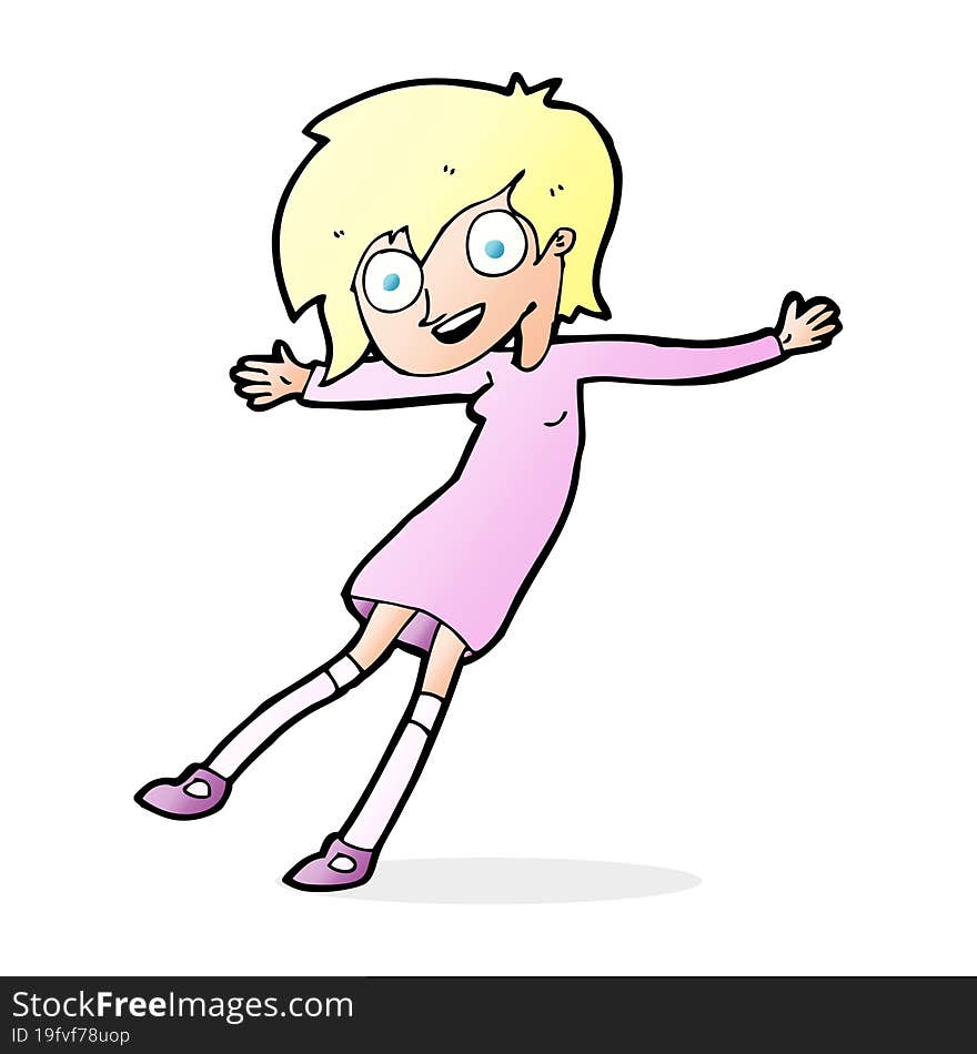 cartoon crazy excited girl