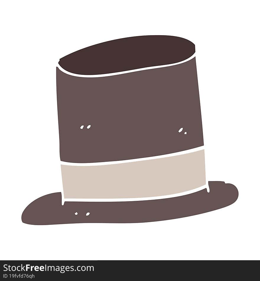 Flat Color Illustration Of A Cartoon Top Hat