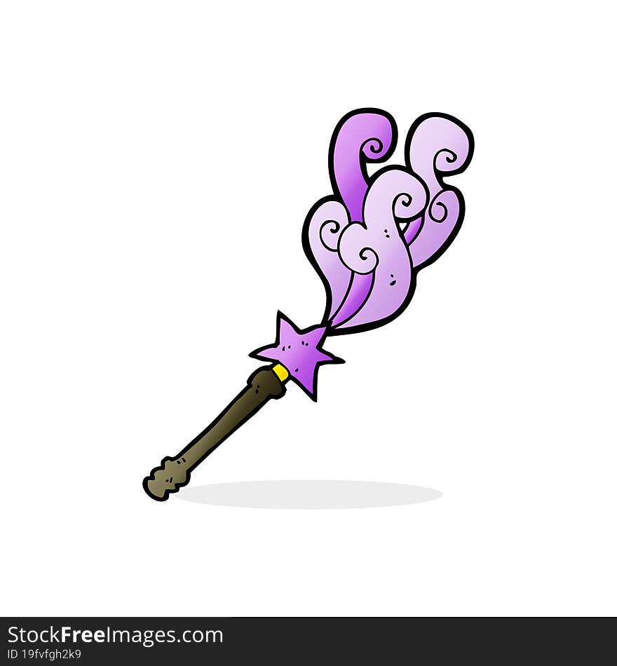 Cartoon Magic Wand Casting Spell