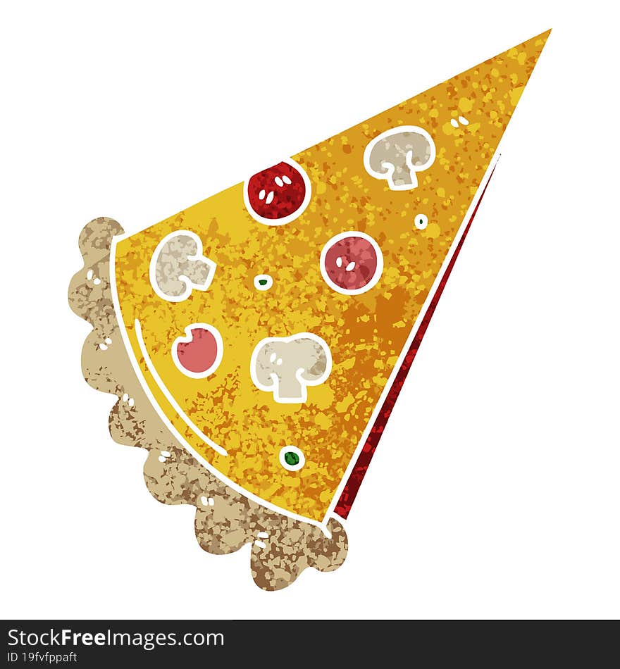 Quirky Retro Illustration Style Cartoon Slice Of Pizza