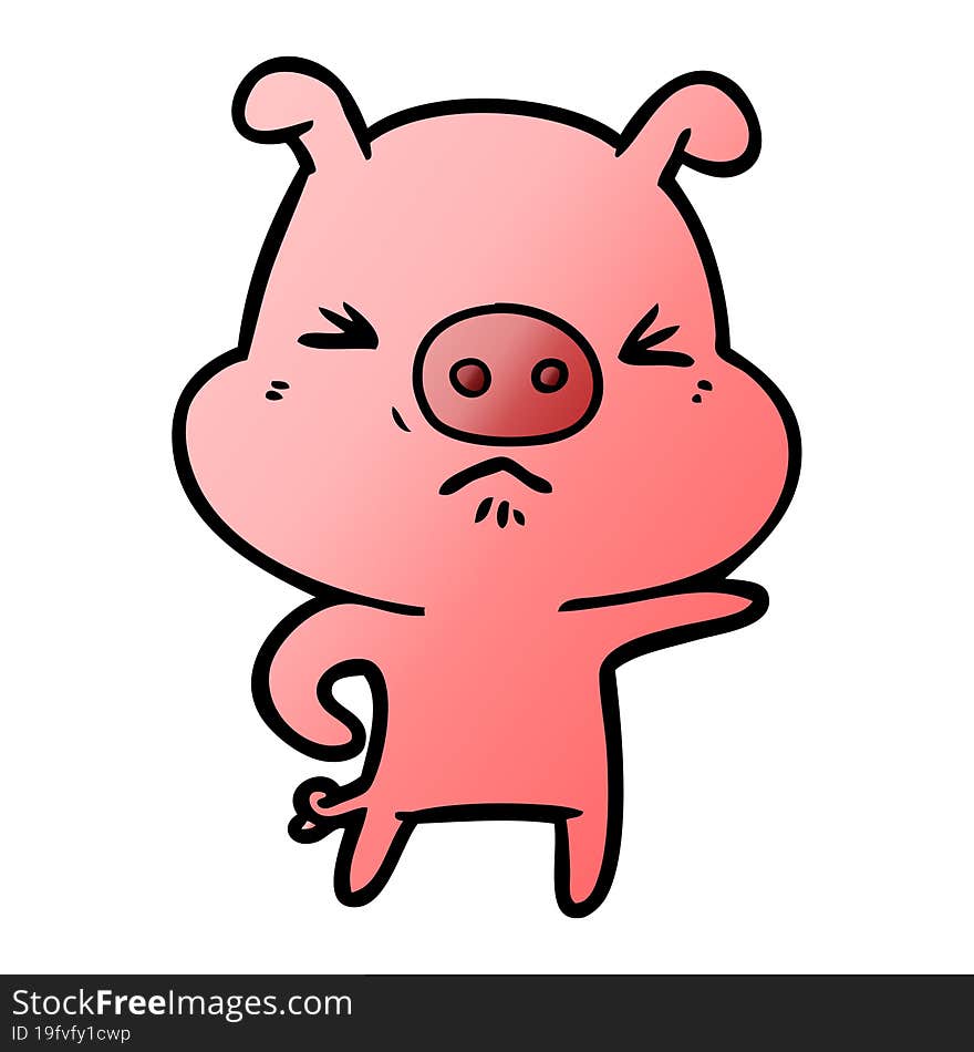 cartoon angry pig. cartoon angry pig