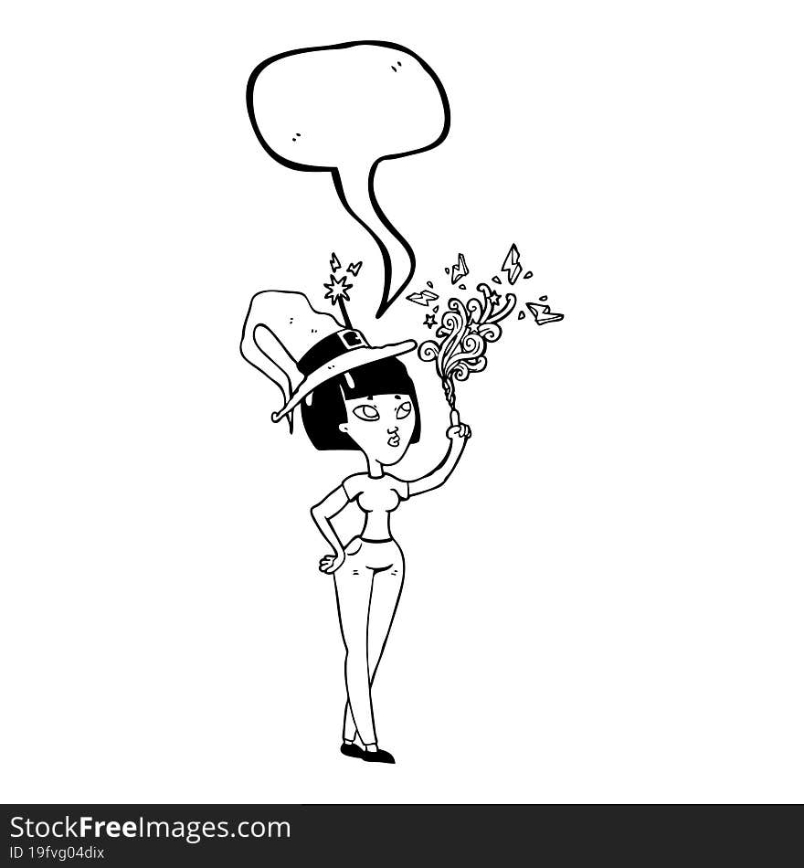 Speech Bubble Cartoon Witch