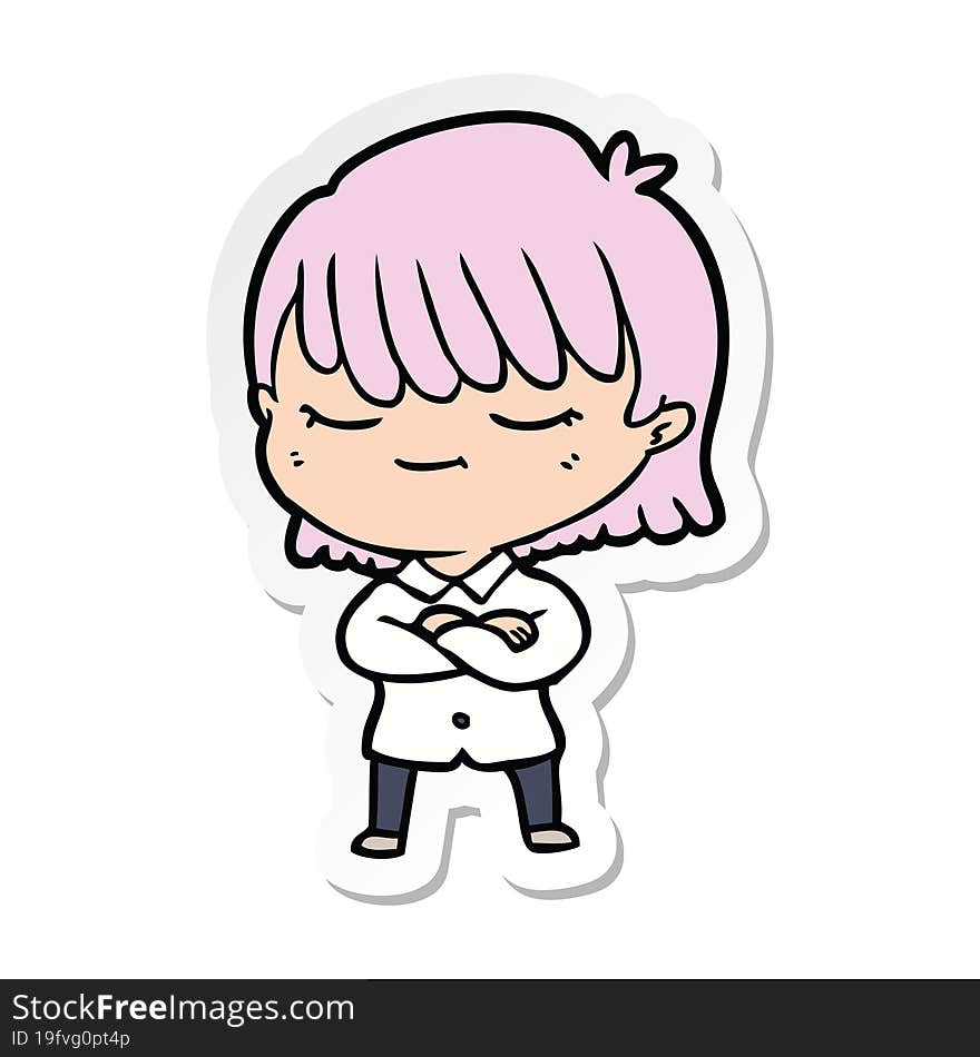 sticker of a cartoon woman