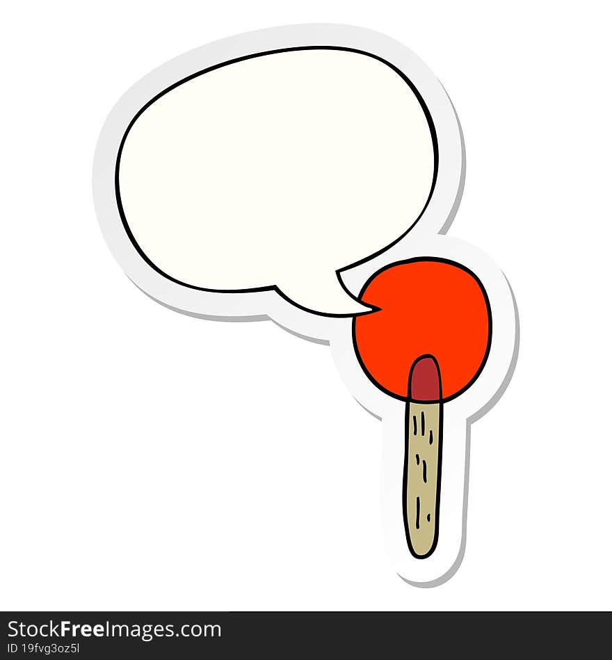 cartoon candy lollipop and speech bubble sticker