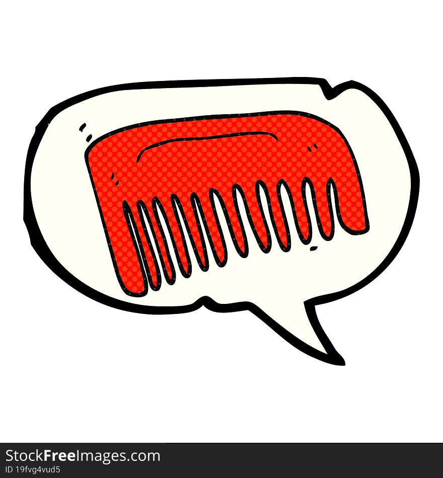 comic book speech bubble cartoon comb