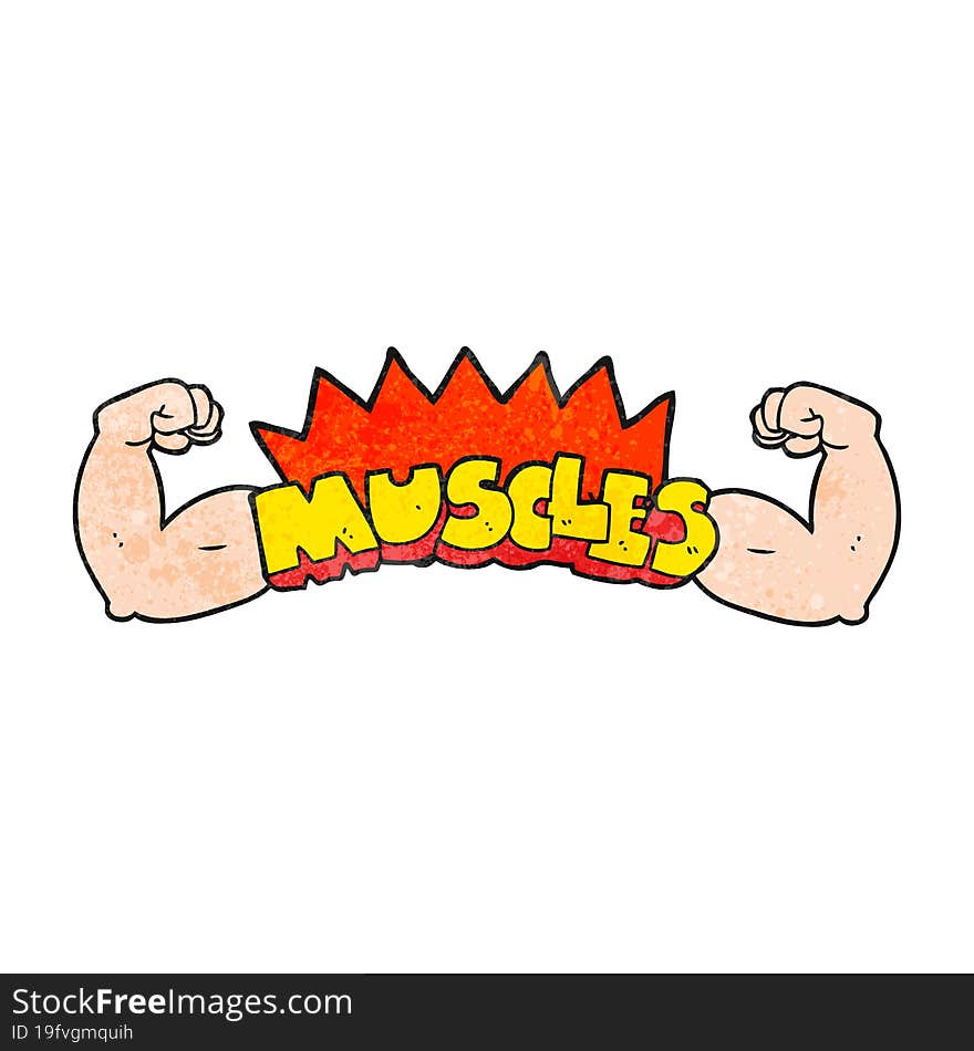 textured cartoon muscles symbol