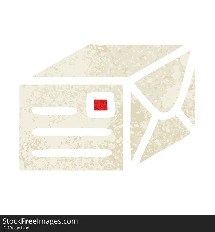 retro illustration style cartoon paper parcel