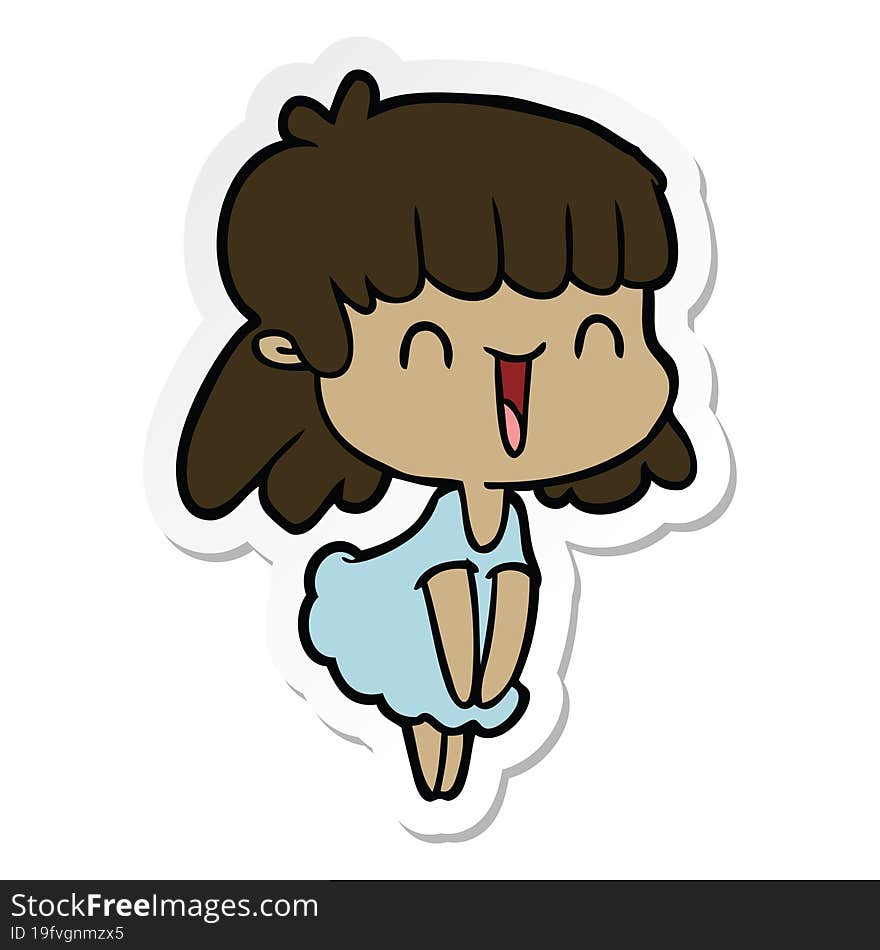 sticker of a cartoon woman