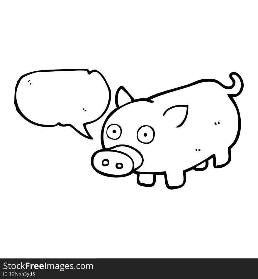 speech bubble cartoon piglet