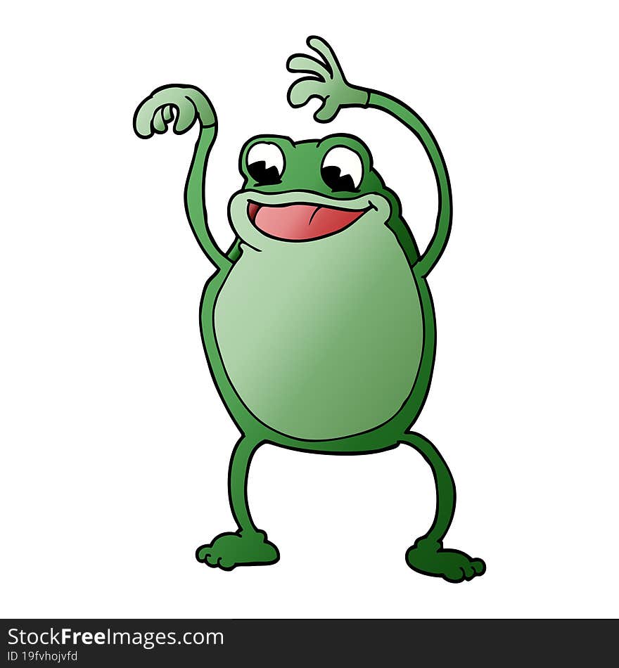 cartoon doodle frog