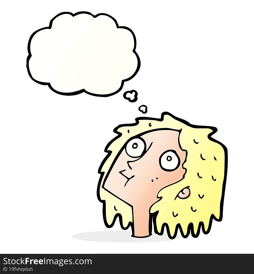 Cartoon Staring Woman With Thought Bubble