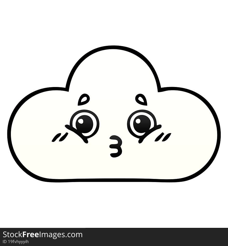 gradient shaded cartoon cloud