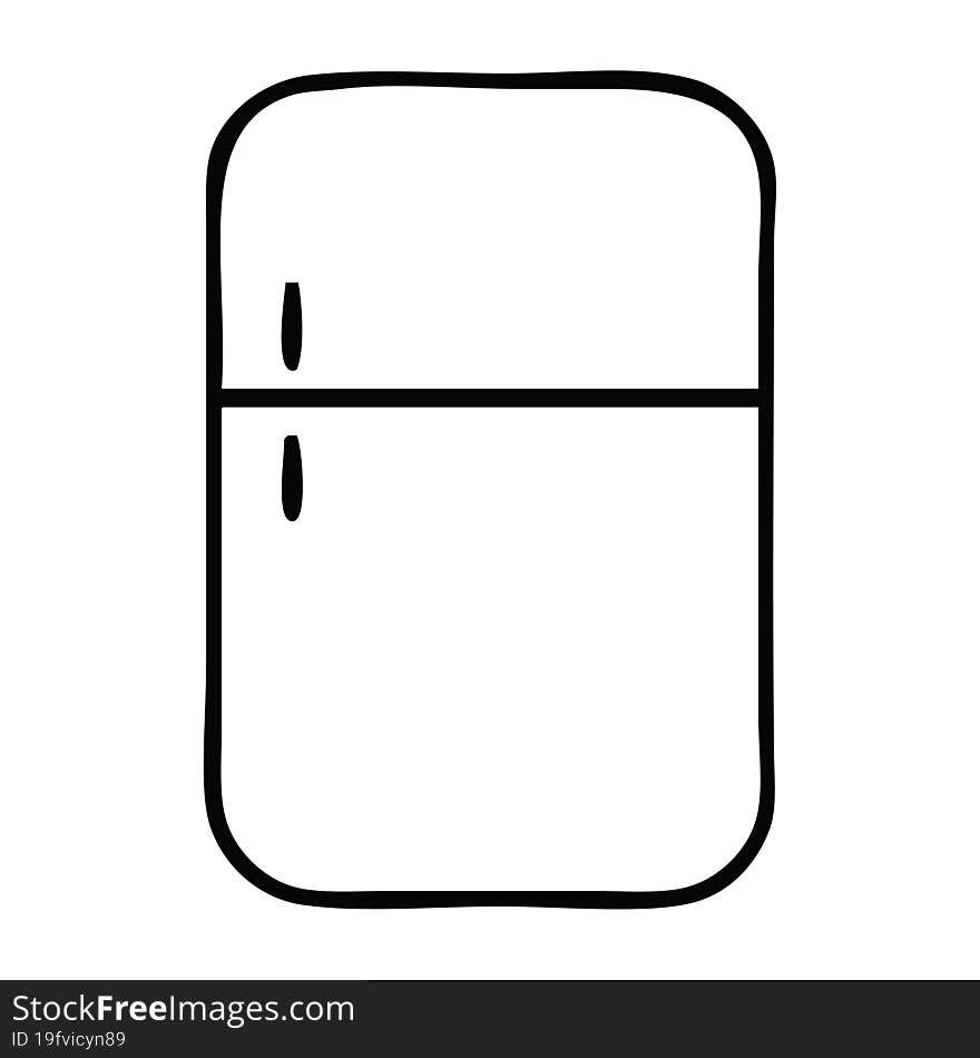 cute cartoon of a fridge freezer. cute cartoon of a fridge freezer