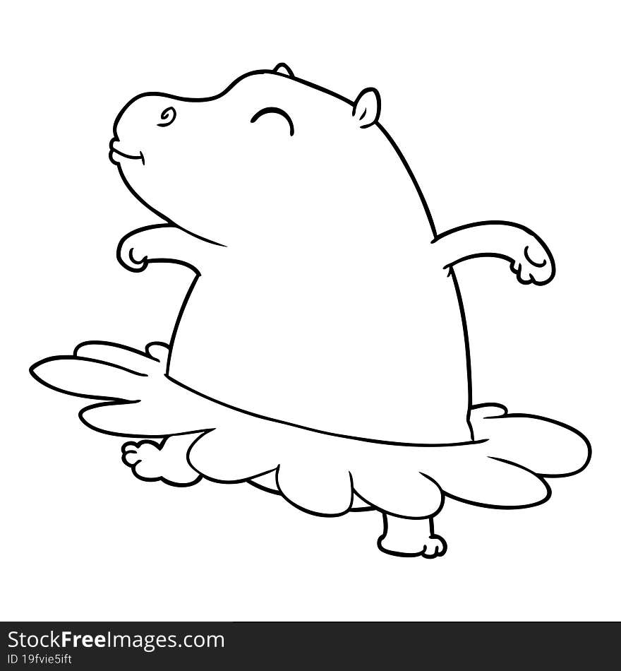 cartoon hippo ballerina. cartoon hippo ballerina