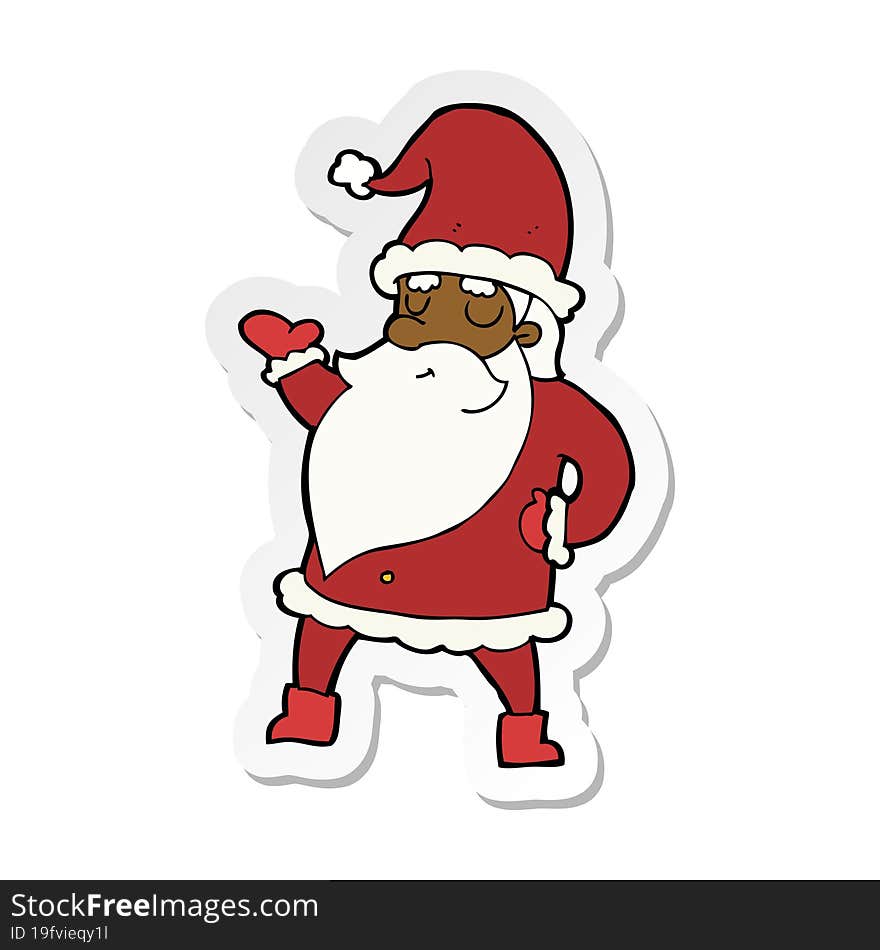 sticker of a cartoon santa claus