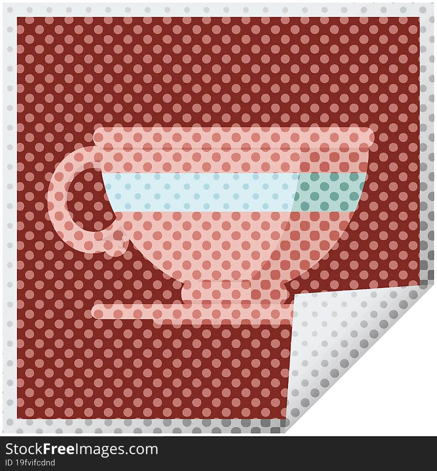 coffee cup graphic square sticker