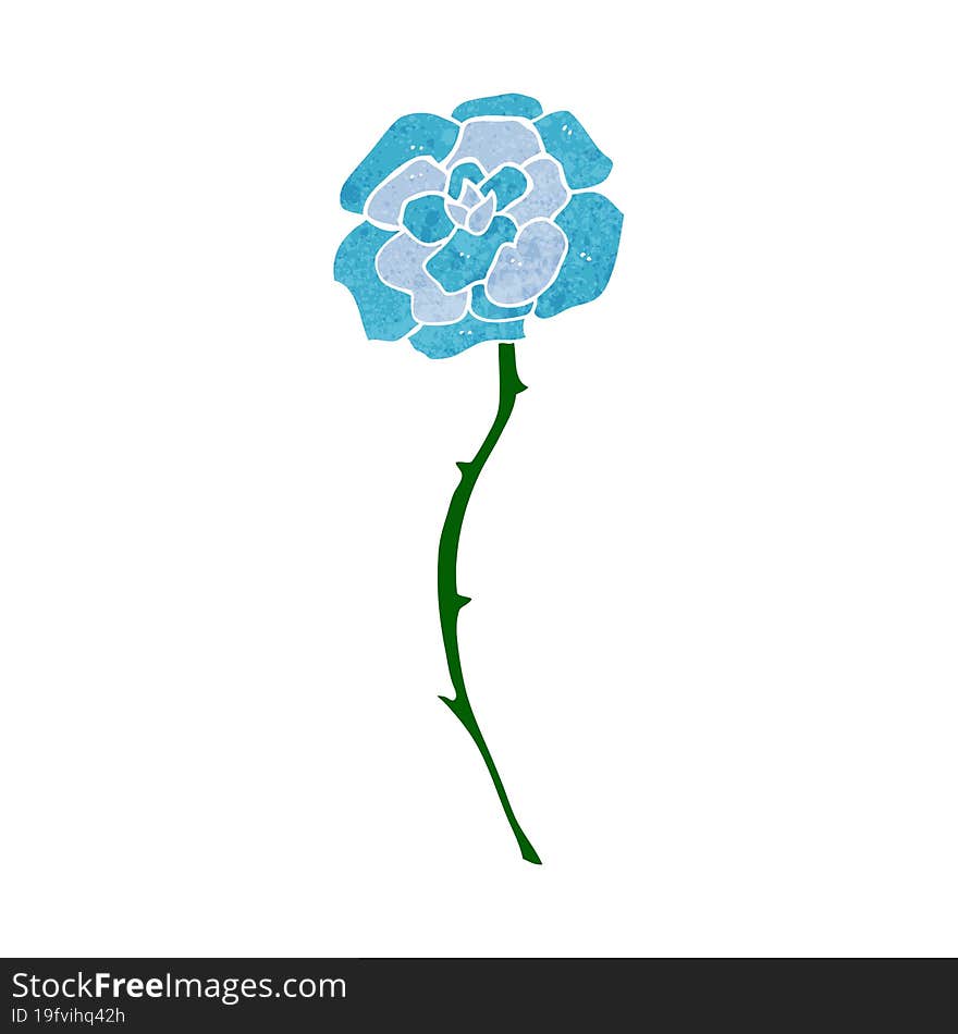 Blue Flower Tattoo Cartoon