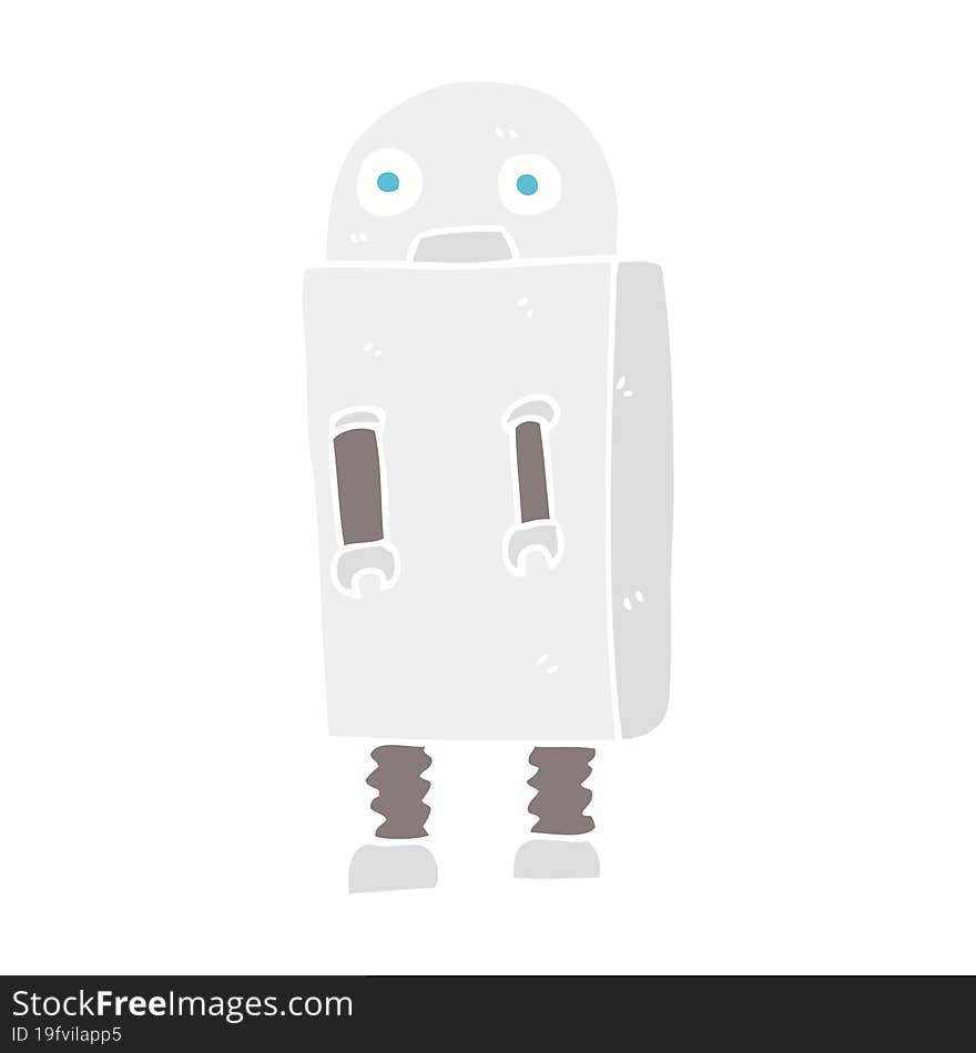 flat color illustration of a cartoon robot