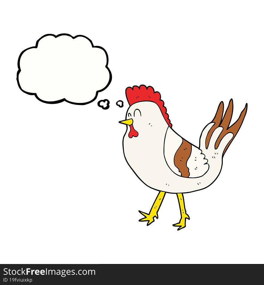 Thought Bubble Cartoon Chicken