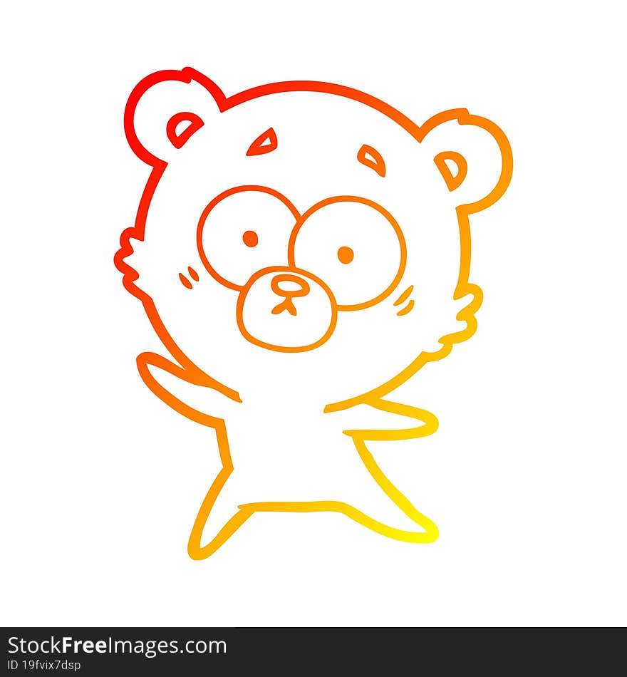 warm gradient line drawing anxious bear cartoon