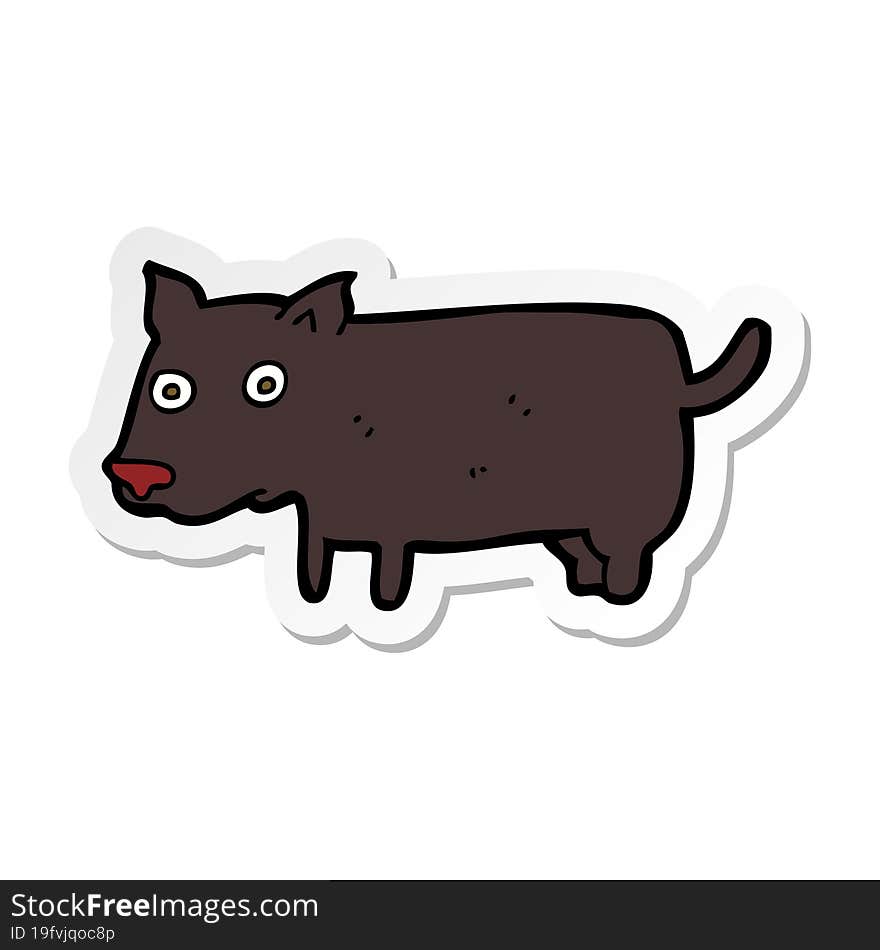 sticker of a cartoon little dog