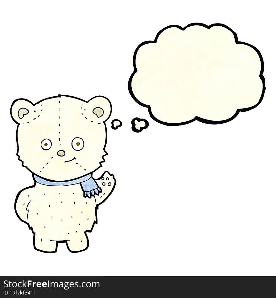 cute cartoon polar bear with thought bubble