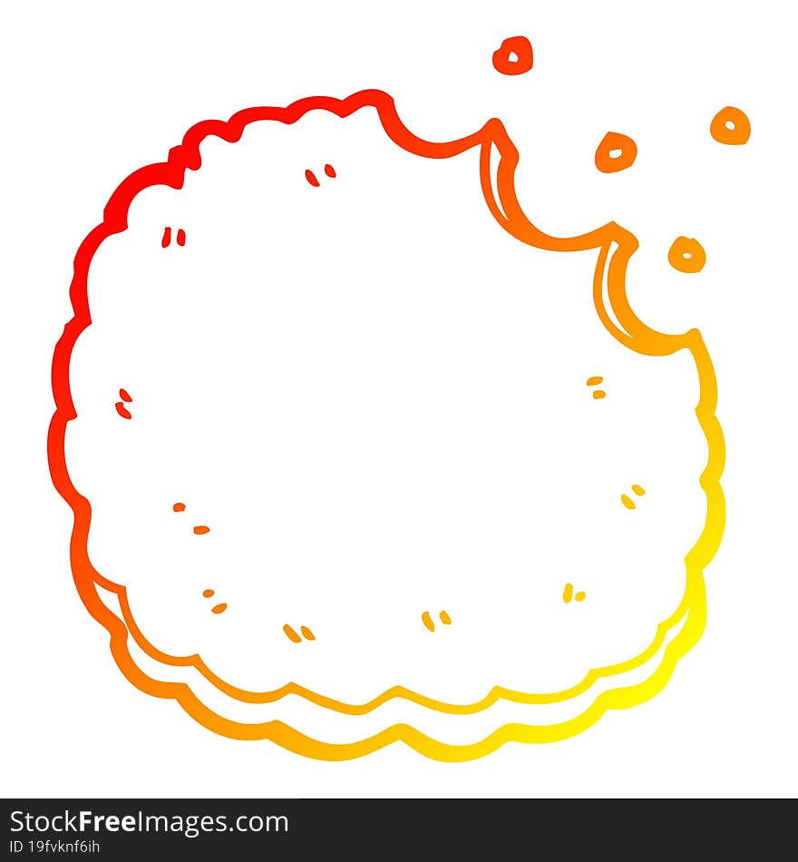 warm gradient line drawing cartoon biscuit