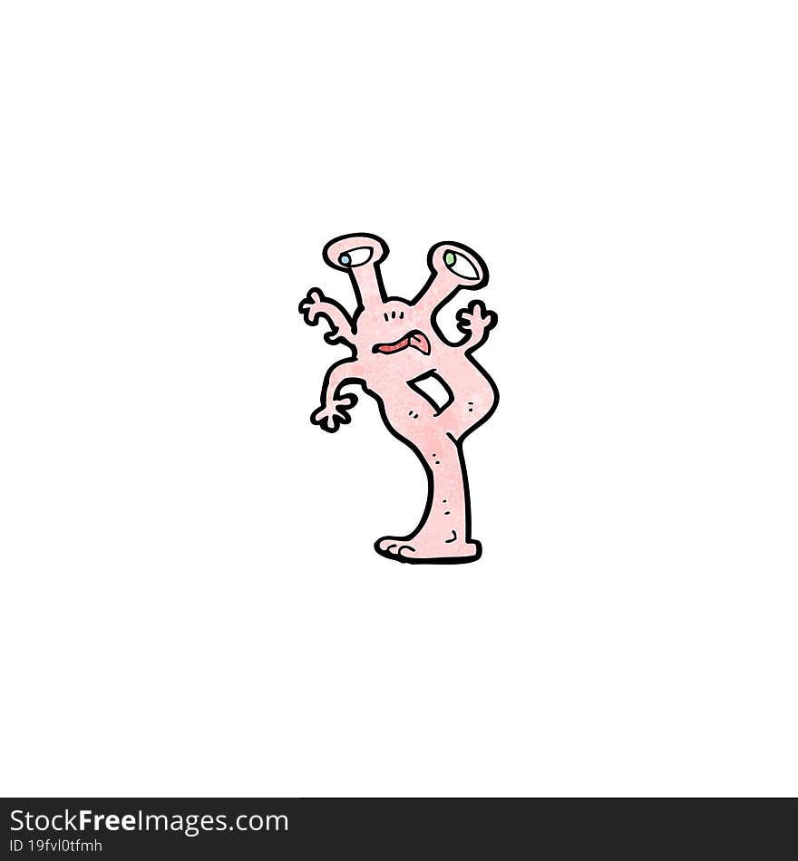 cartoon weird alien monster